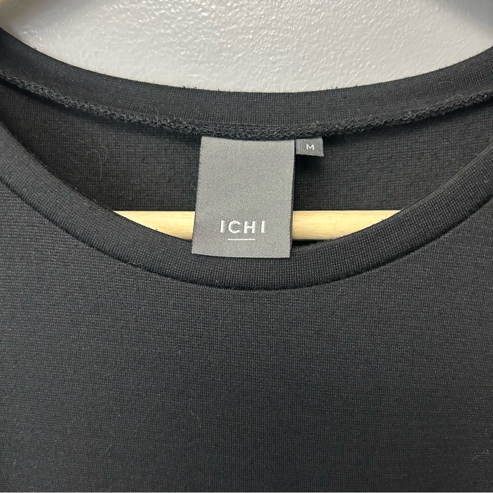 ICHI Black Cold Shoulder Dress Black Size Medium - Picture 3 of 8